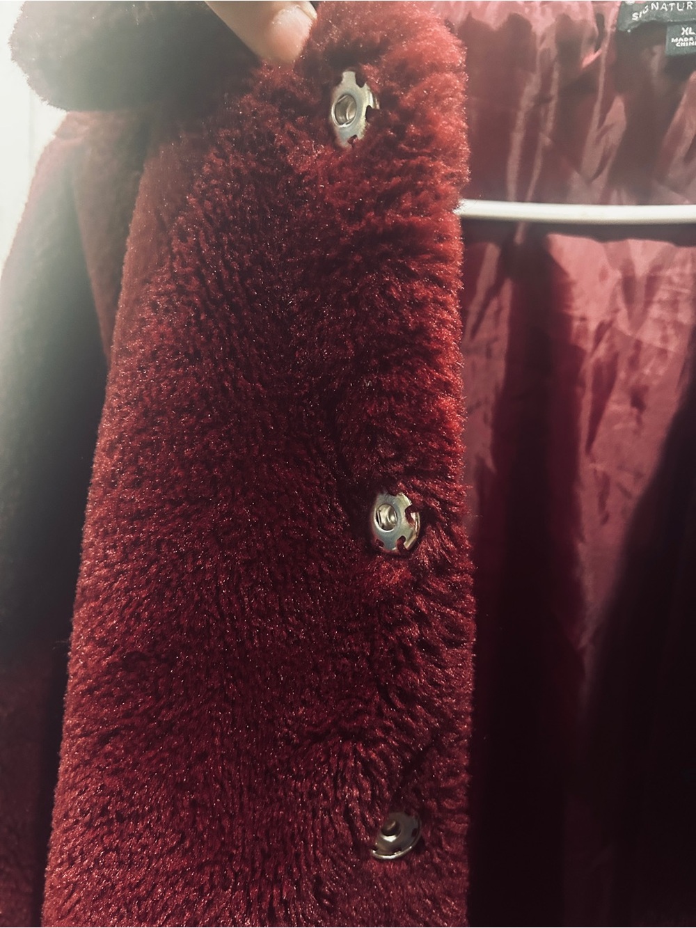 Signature Studio Wine Faux Fur Teddy Jacket - Picture 8 of 10